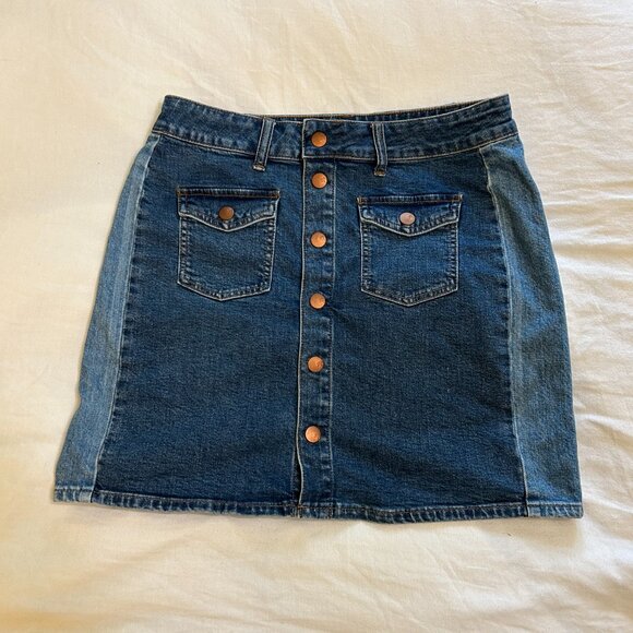 Madewell Denim Two tone denim skirt - Picture 4 of 4